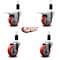Service Caster 3.5'' Red Poly Swivel 1-3/8'' Expanding Stem Caster Set 2 Total Lock Brakes, 4PK SCC-EXTTL20S3514-PPUB-RED-2-S-2-138 - alternate 3